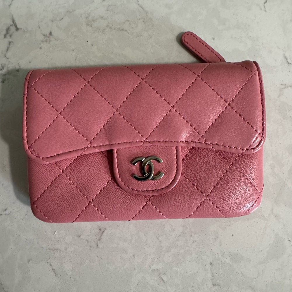 CHANEL Pink Leather with Silver Detailing